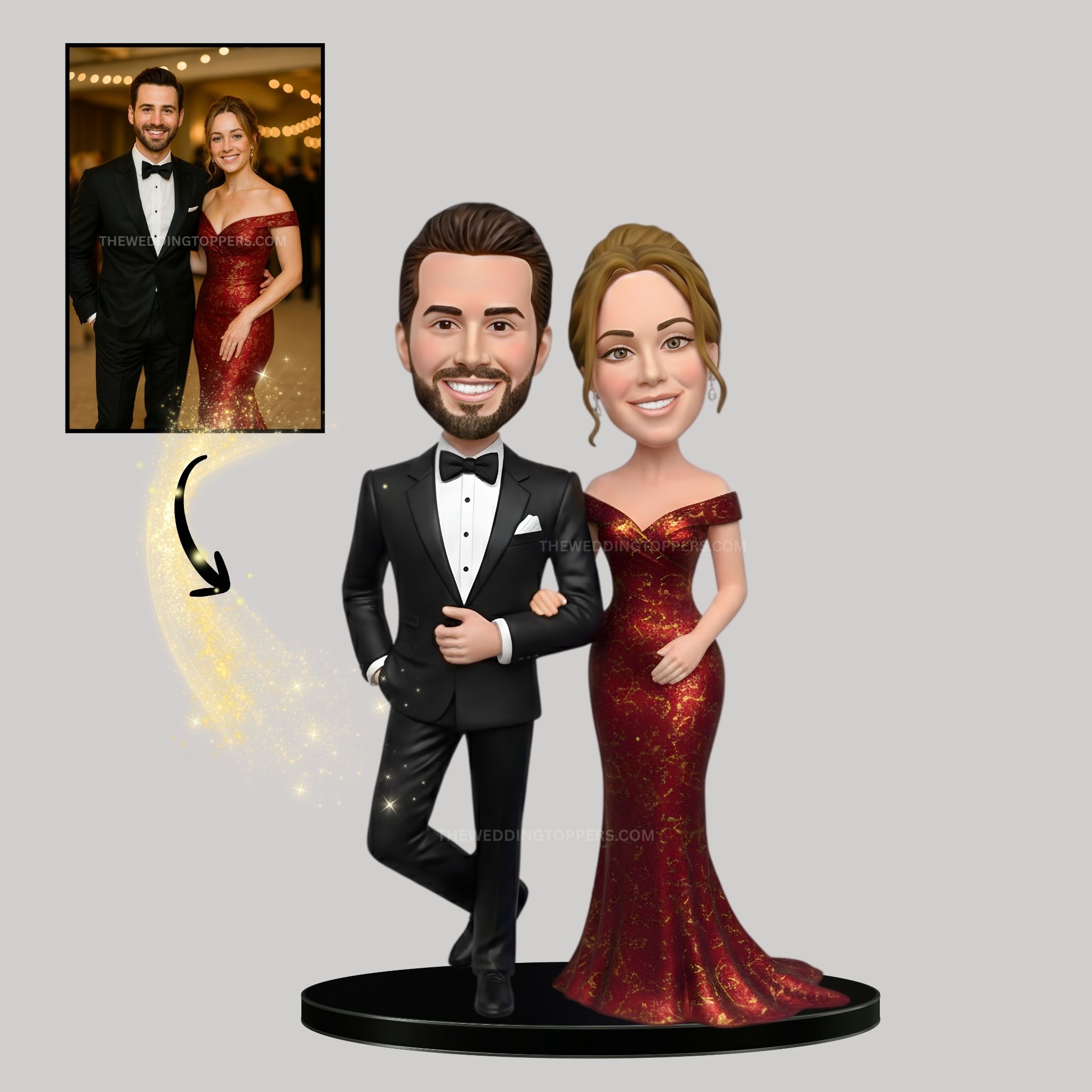 First Anniversary couple cake topper ball theme couple cake topper for first anniversary