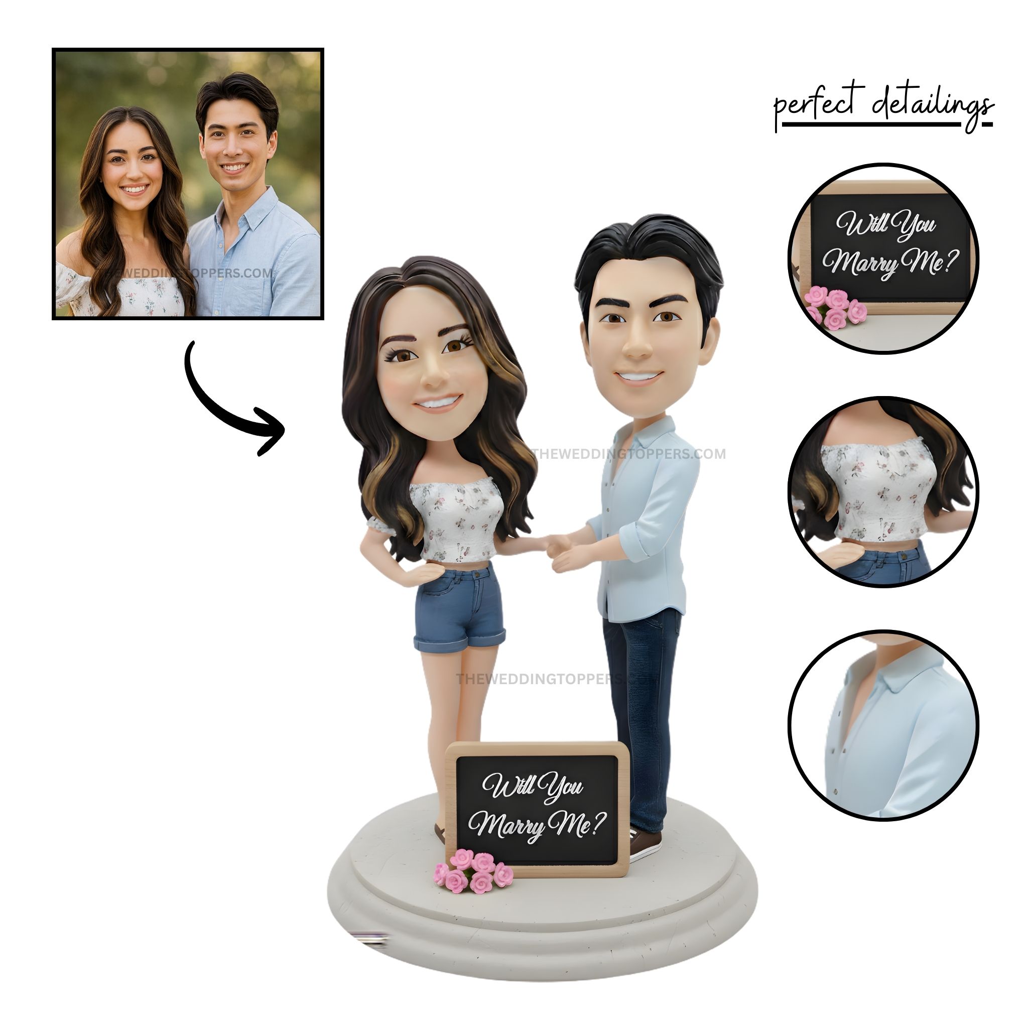 engagement cake topper proposing cake topper