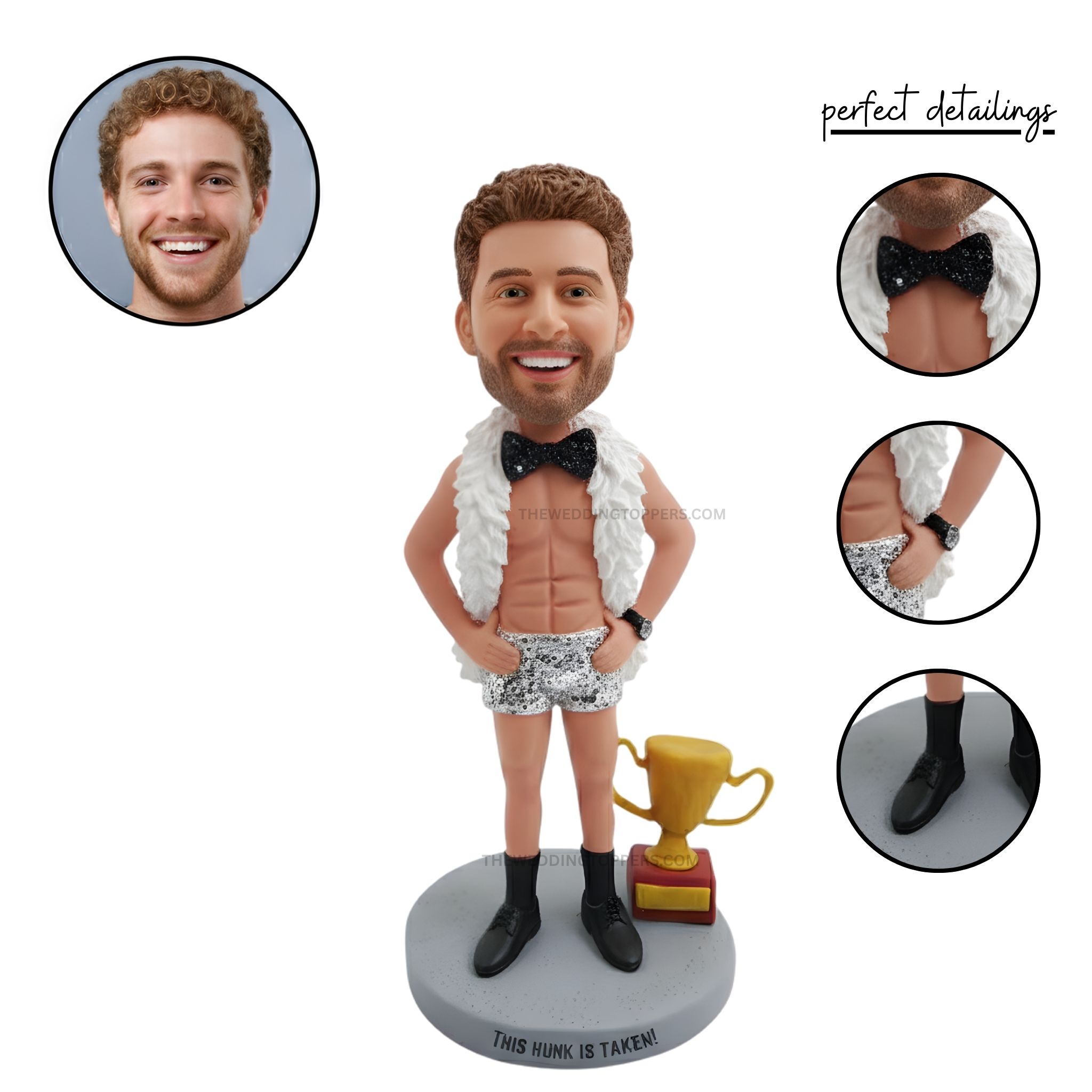 Groom to be bobblehead groom to be bachelor party cake topper
