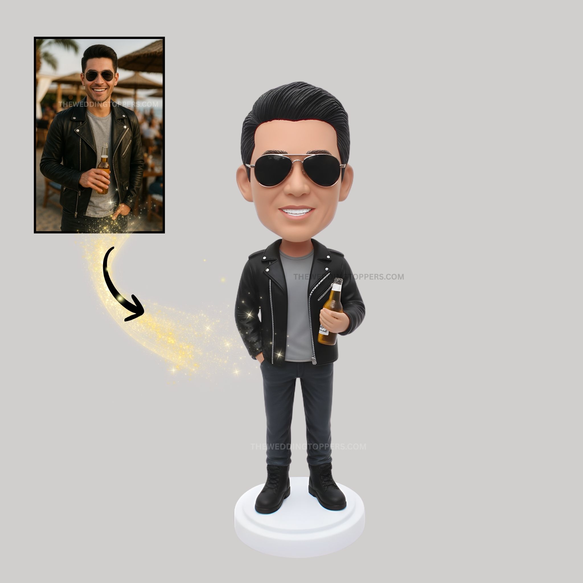 Groom to be cake topper groom to be with beer in hand bobblehead