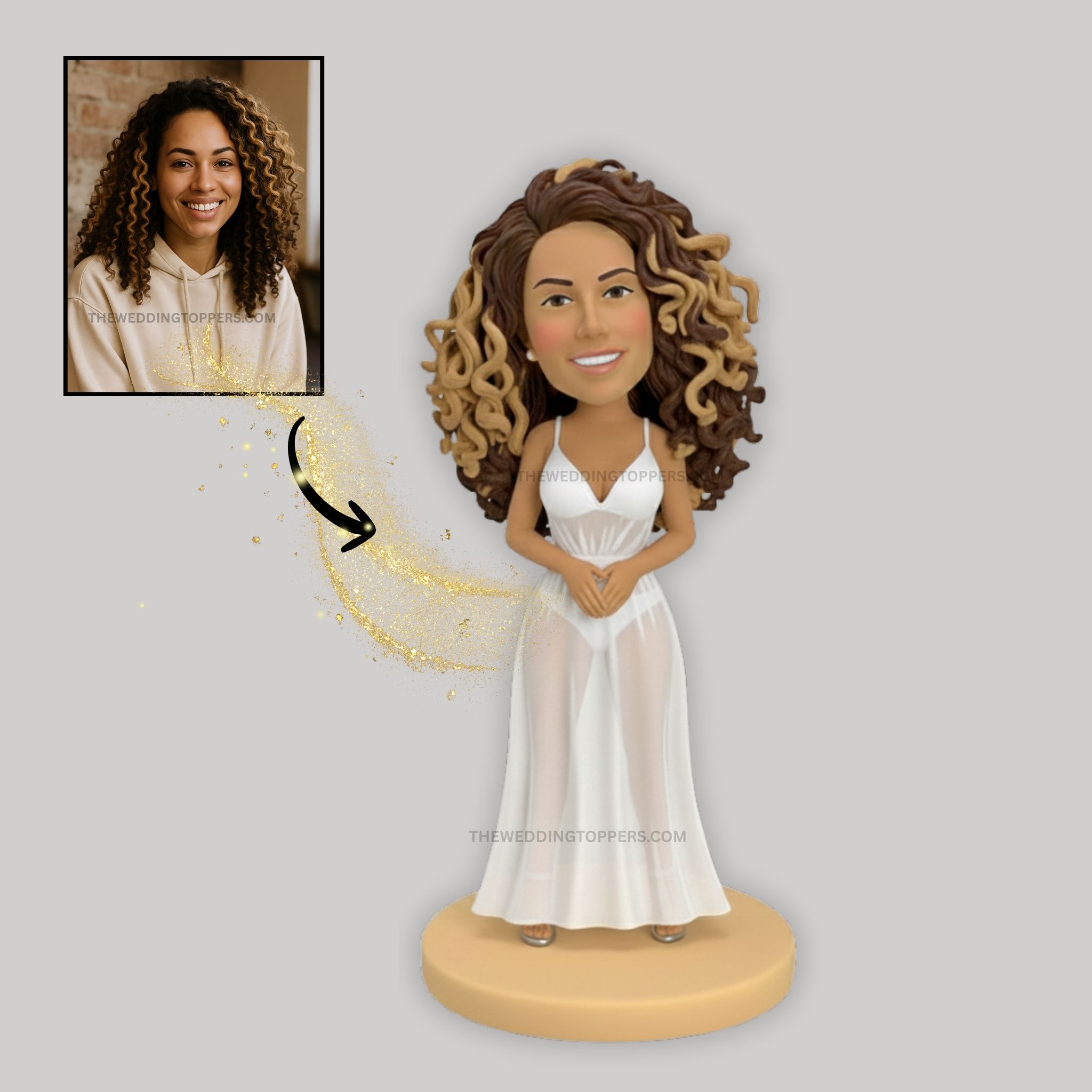 bride bobblehead bride bachelorette party cake topper