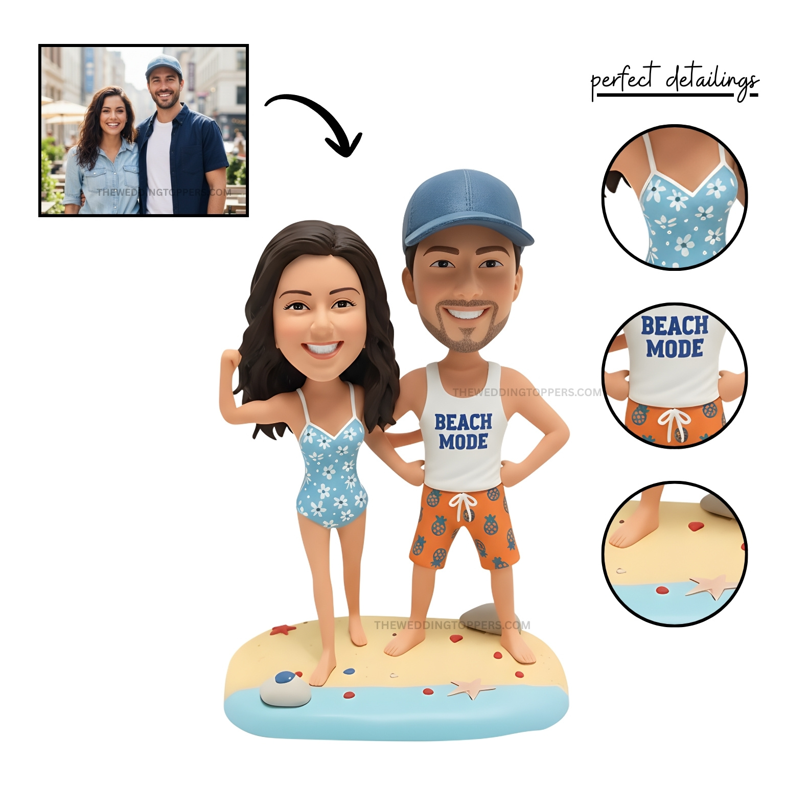 beach couple 1 beach wedding bobblehead