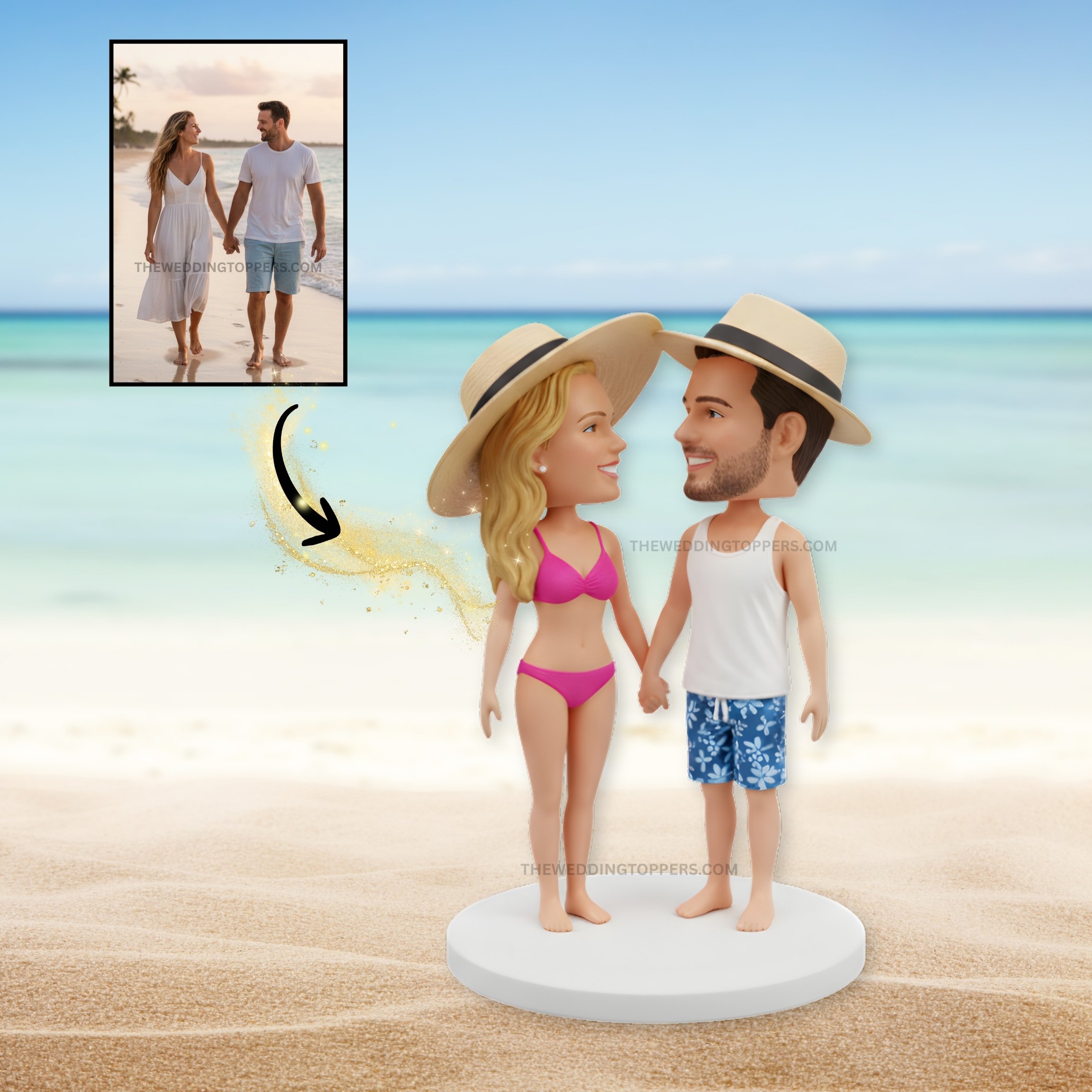 beach couple Beach couple cake topper